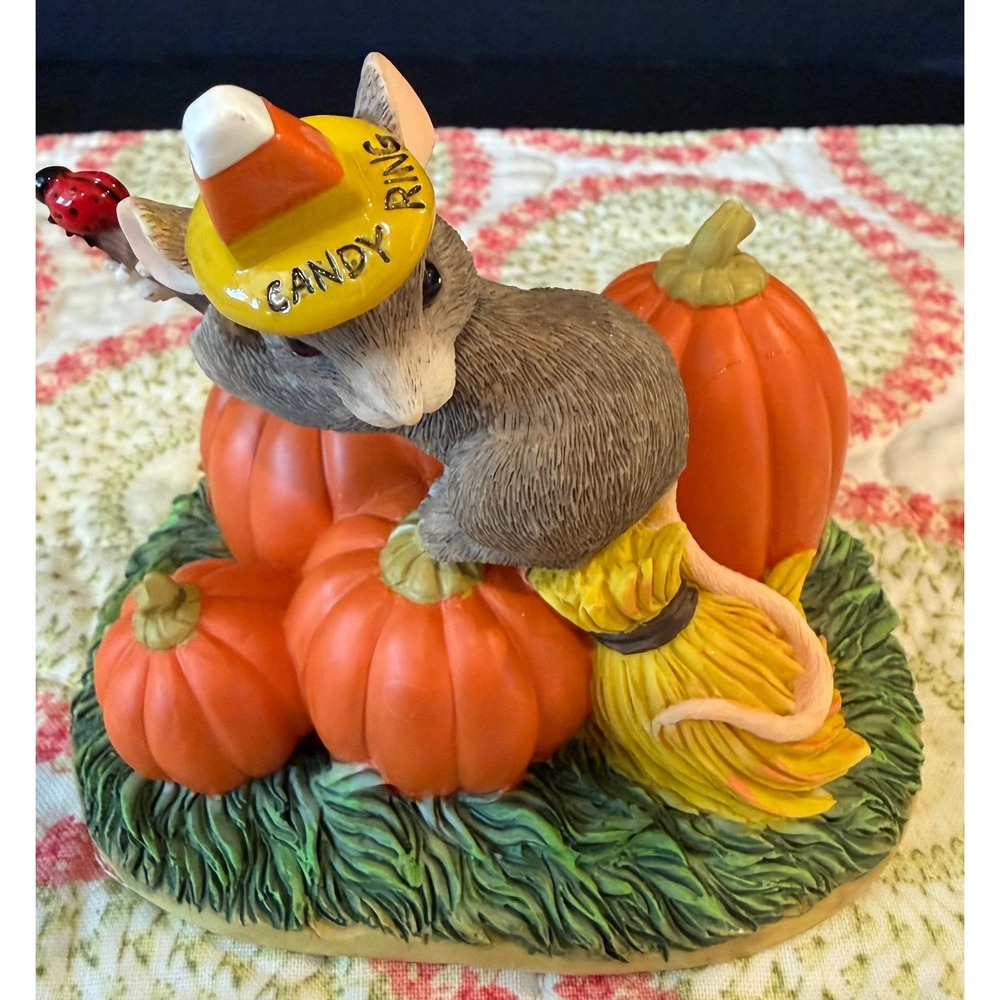 Charming Tails Fitz Floyd Figurine The Good Witch Halloween Mouse Pumpkin 85/704